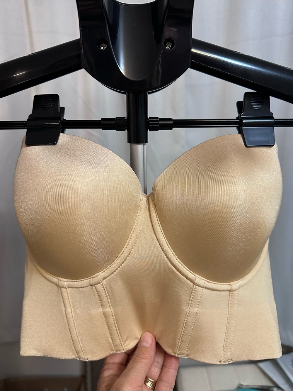 Strapless longline underwire corset style bra 34DD NEW